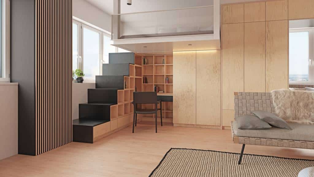 Aménager coin bureau sous escalier aménagement maison déco décoration intérieure mobilier meubles sur mesure intérieur placard dressing bibliothèque sous-escalier