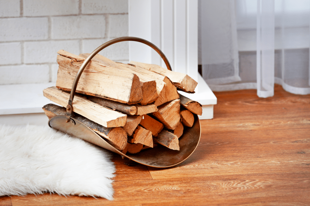 Bois de chauffage au salon