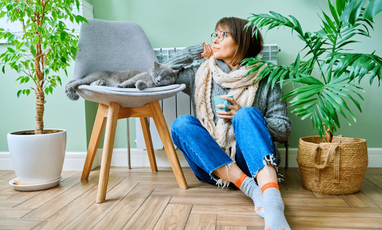 Plantes vertes à côté un radiateur