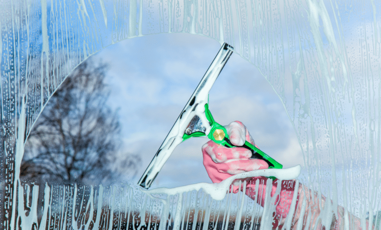 Nettoyage de vitre au savon