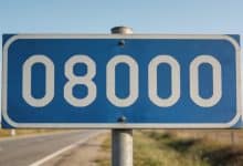 Panneau routier bleu affichant le code postal 08000