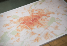 Carte de Troyes affichant la densité de population urbaine distribuée